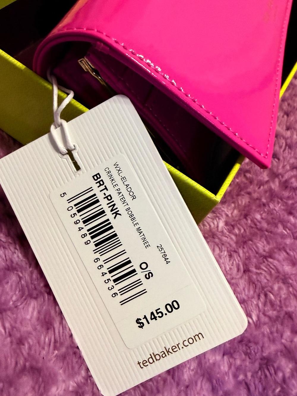 NWT IN BOX The Ted Baker Elador Crinkle Patent Bobble Matinee - Picture 4 of 16